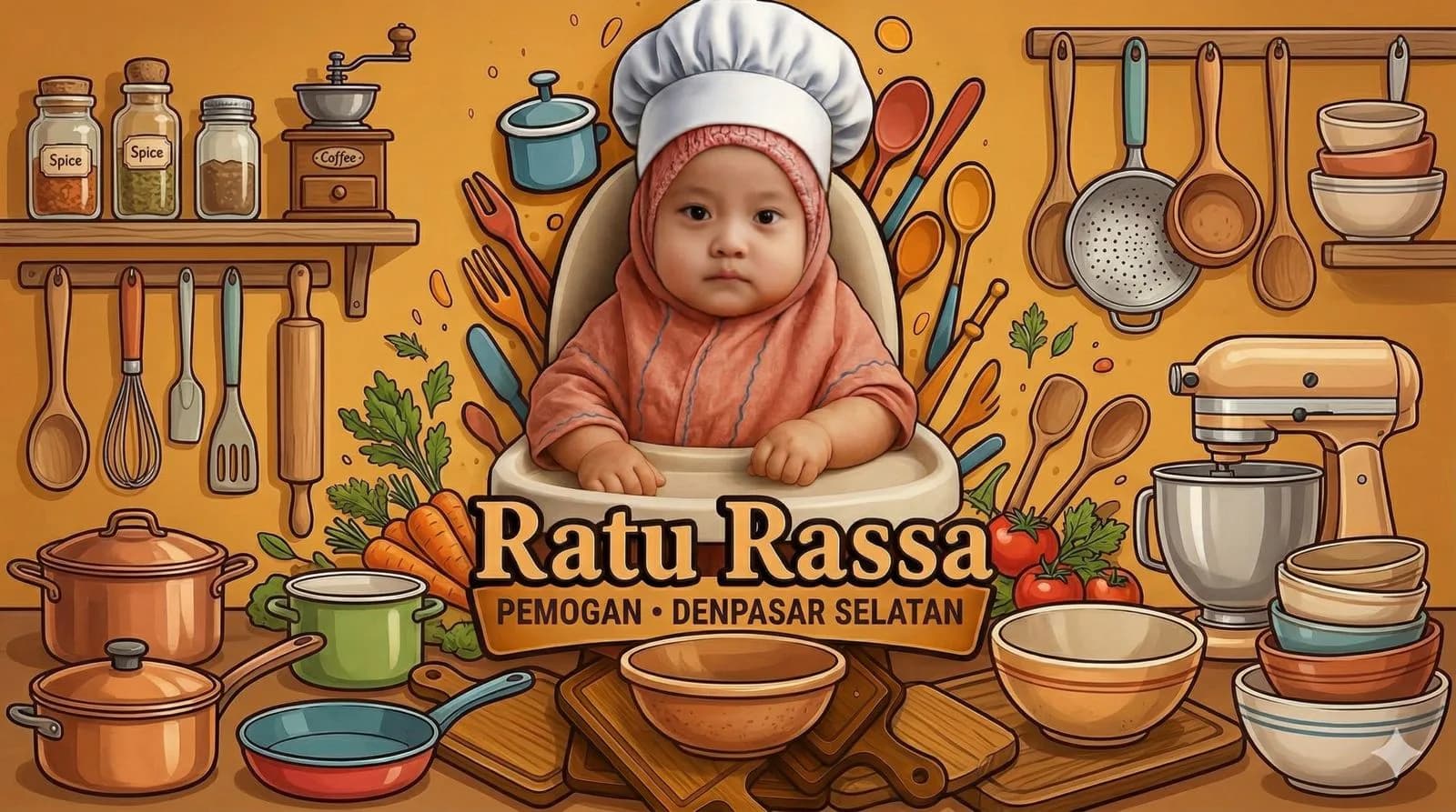 Hidangan masakan rumahan Ratu Rassa di Antasura Peguyangan Kangin, Denpasar Utara