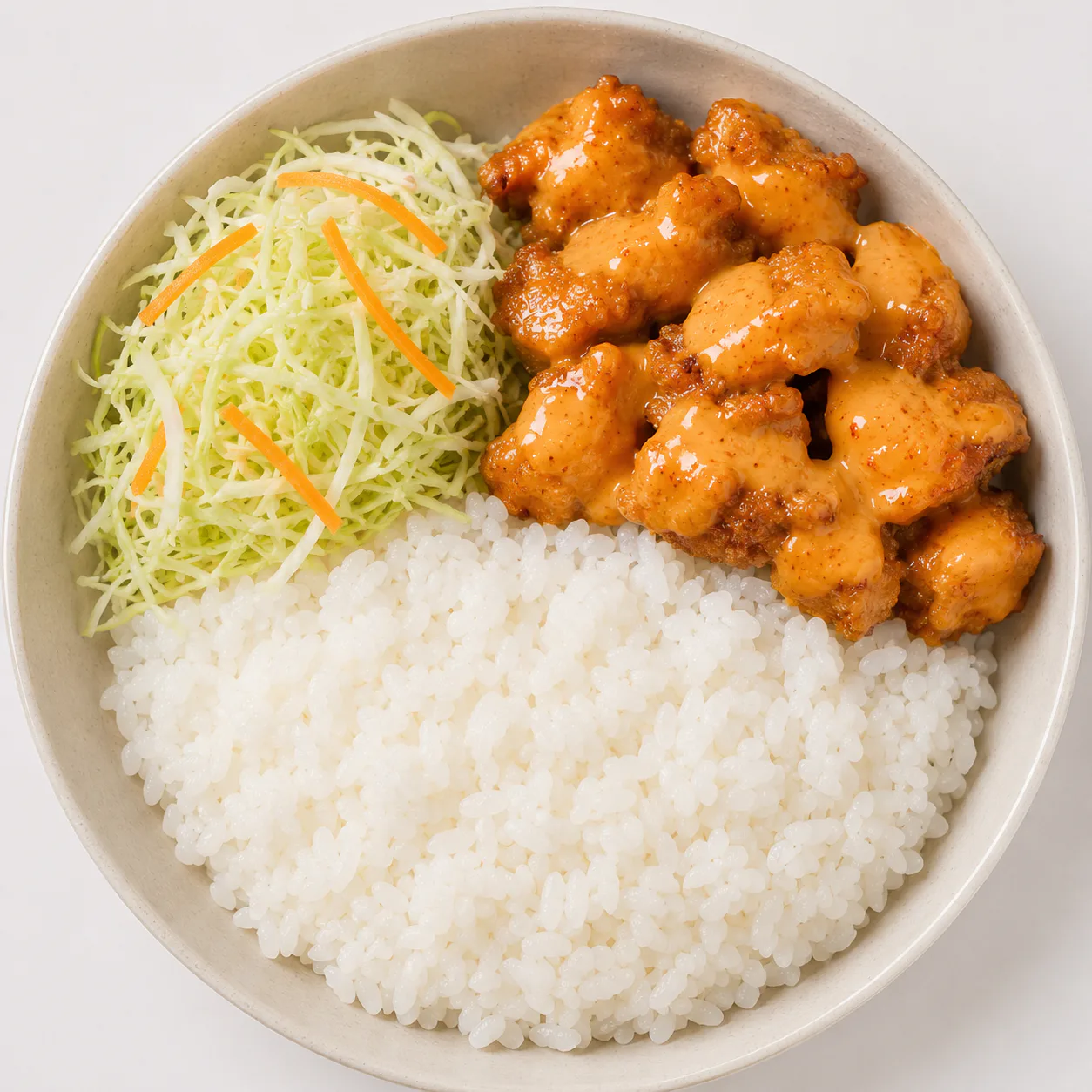 Nasi Ayam Popcorn Saos Mentai